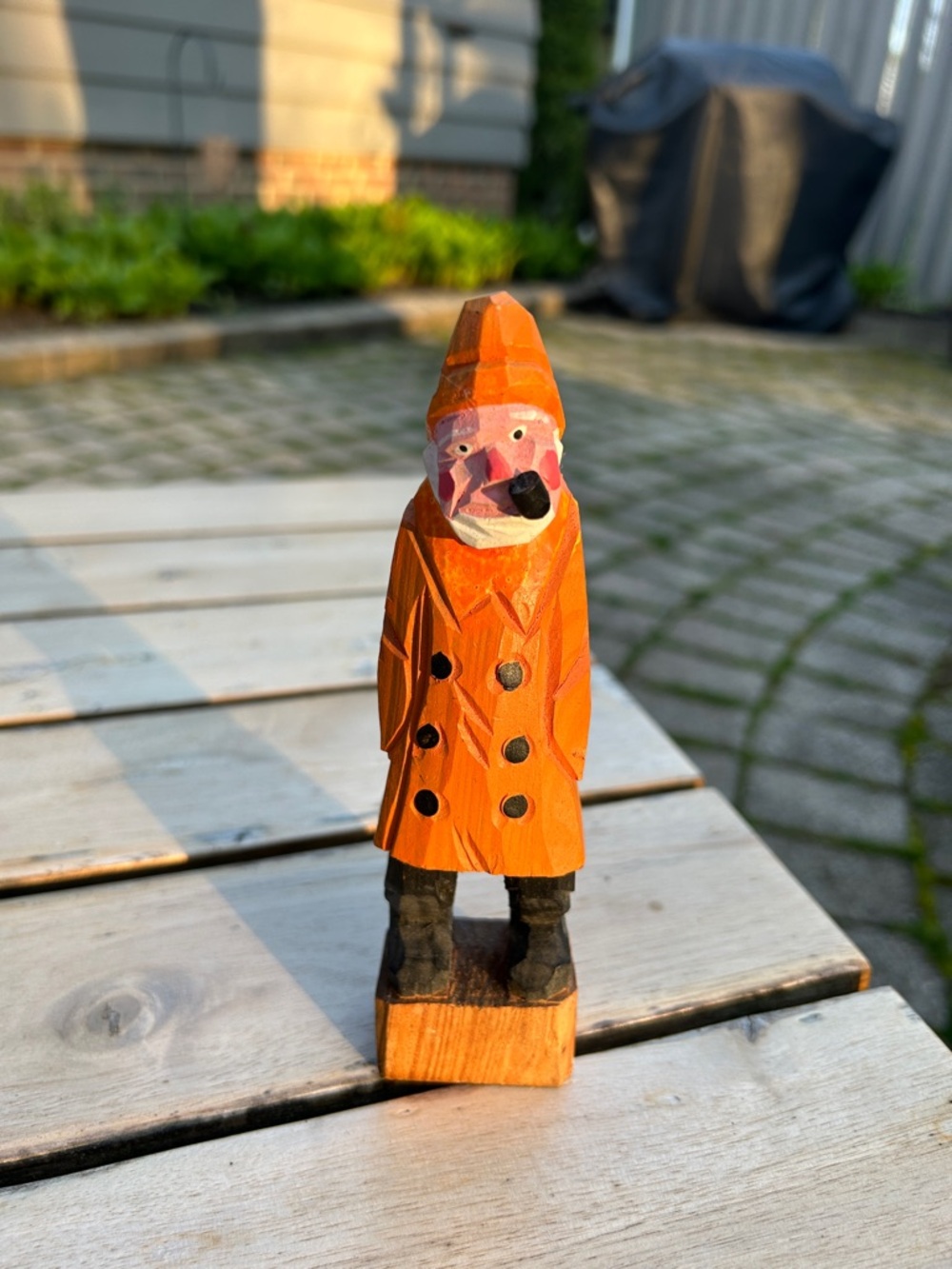 SOLD- Vintage hand-carved and painted wooden figure sailor fisherman sea captain